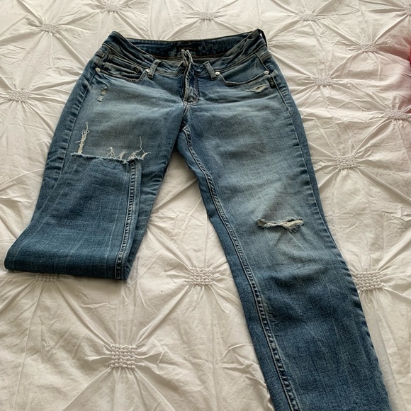 Silver cropped stonewashed jeans - Picture 4 of 4